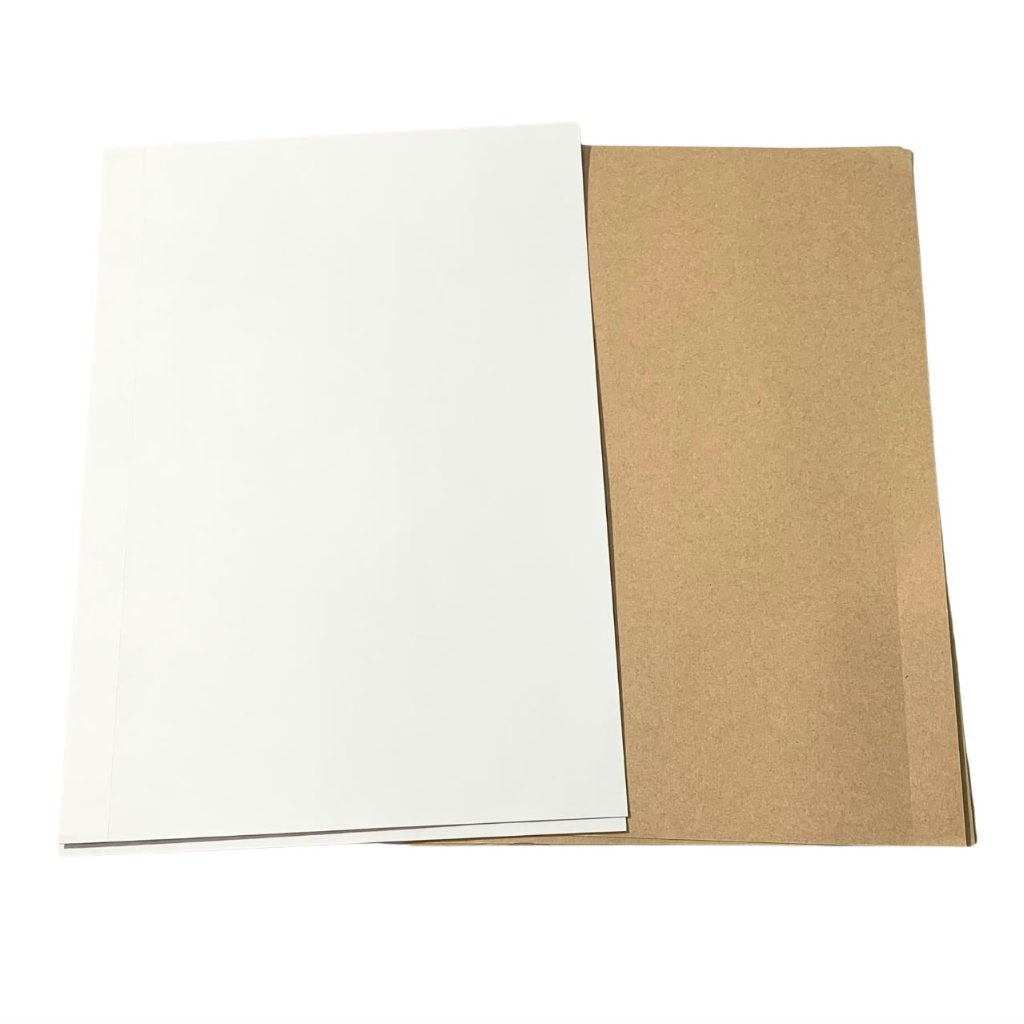 T&J - Brown Kraft Labels Ukuran A4 210 x 297mm Isi 5 Sheets Label Warna Coklat - Pack