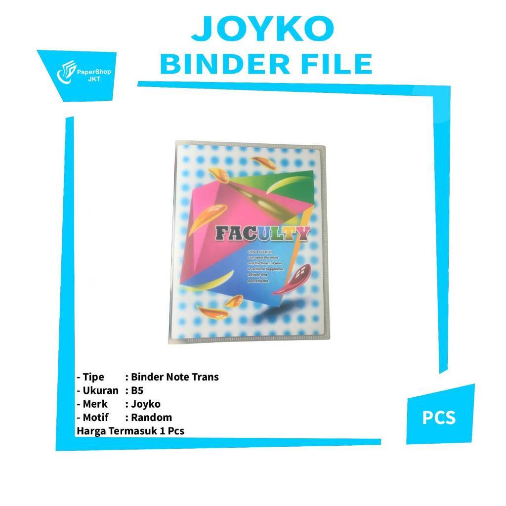 JOYKO - Binder Note File Transparant B5 Free Divider - Pcs
