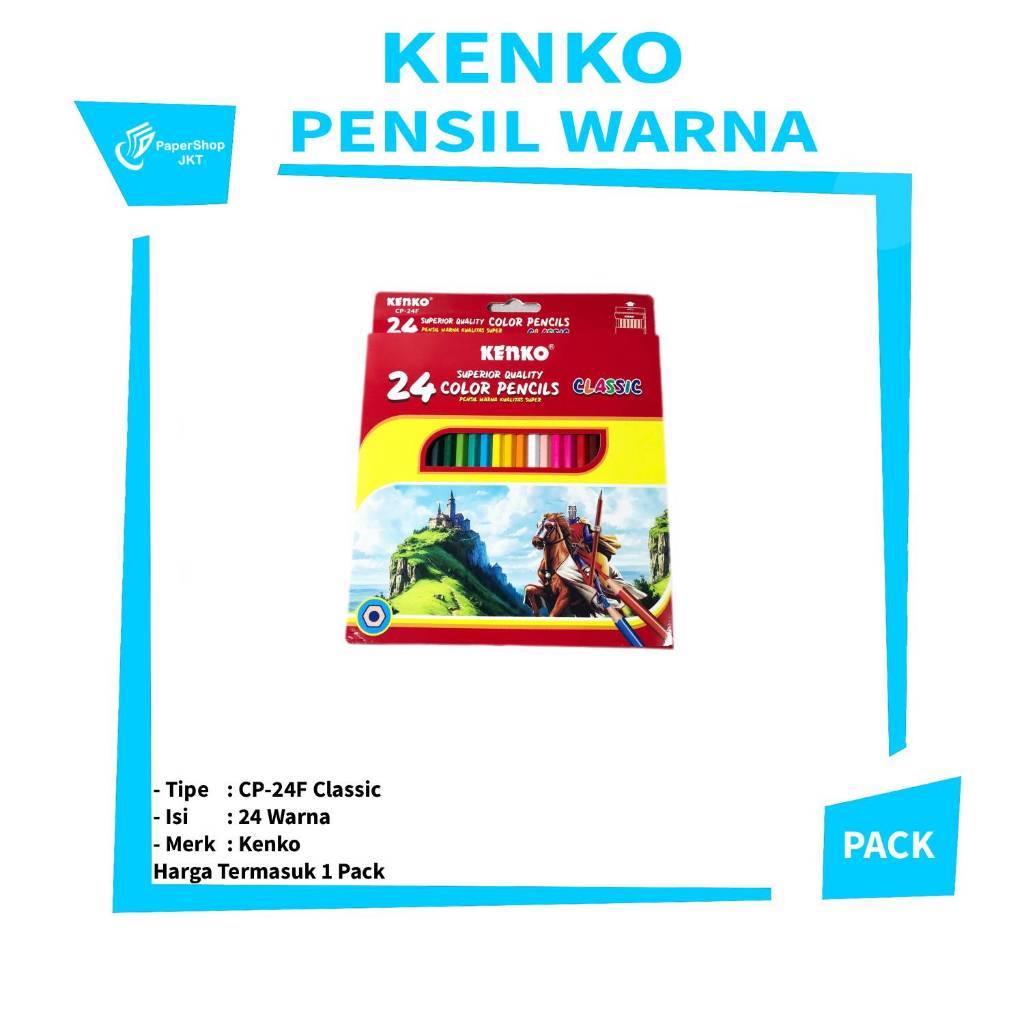 KENKO - Pensil Warna Kualitas CP-24F Classic - SET