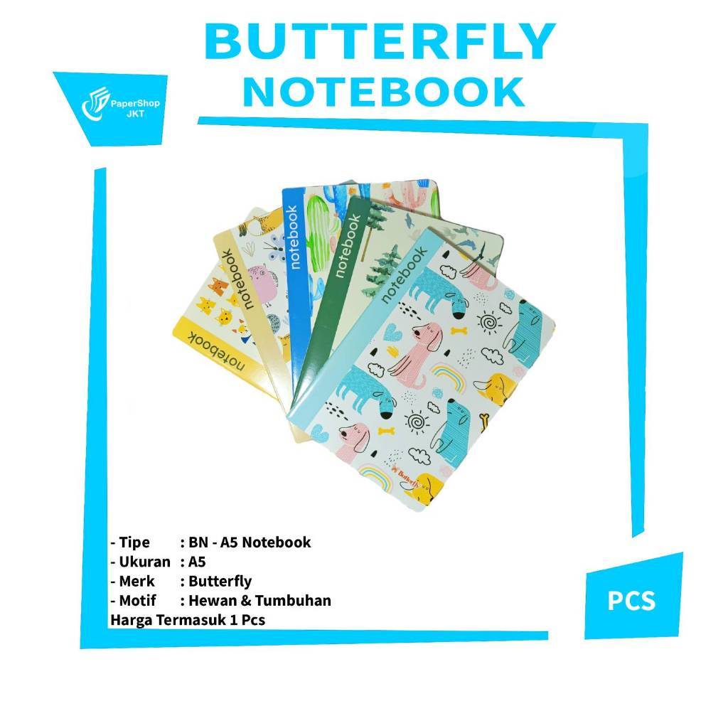 Butterfly - Notebook BN-A5 70gsm Bergaris - PCS