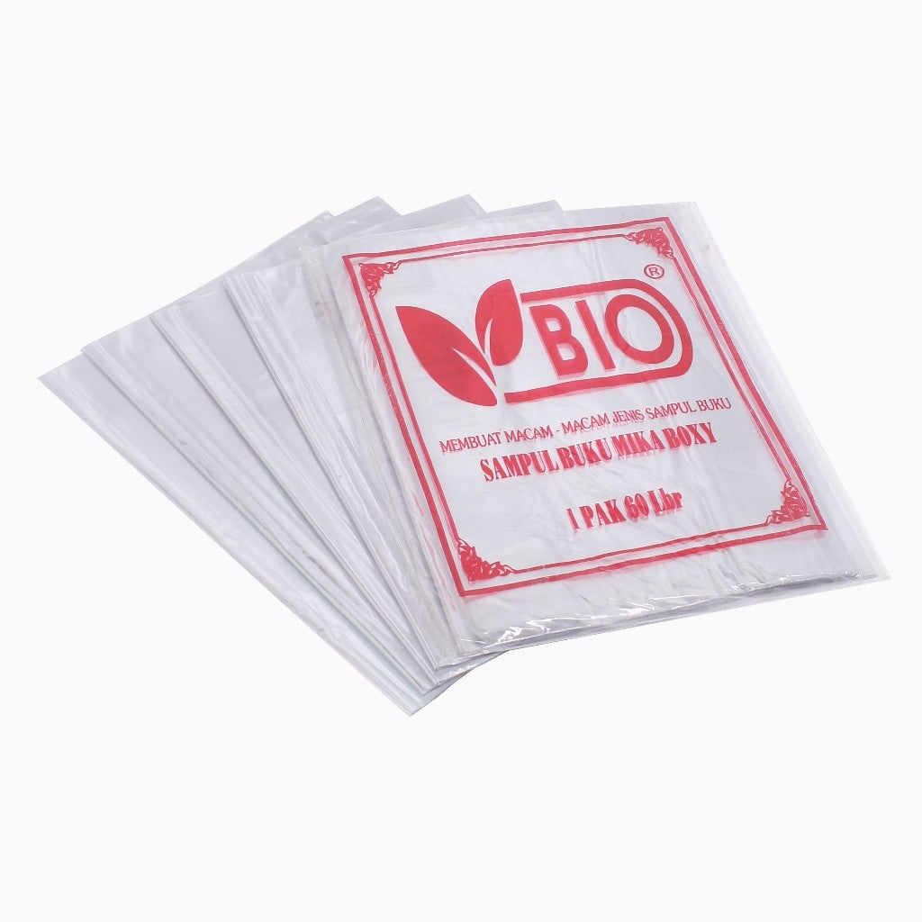 BIO - Sampul Buku Plastik Mika Ukuran Boxy ( isi 60 lembar ) - Pack