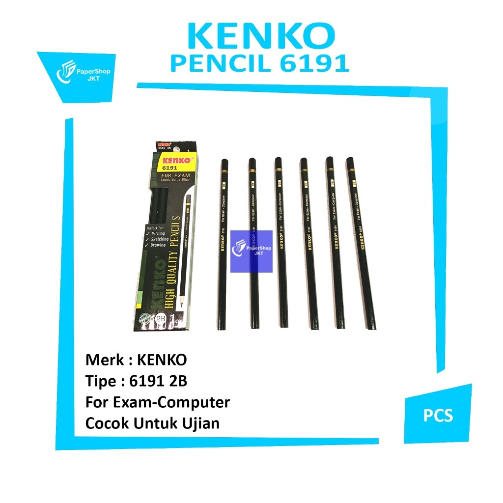 KENKO - Pensil Ujian 2B 6191 - Pensil Kayu - Pcs
