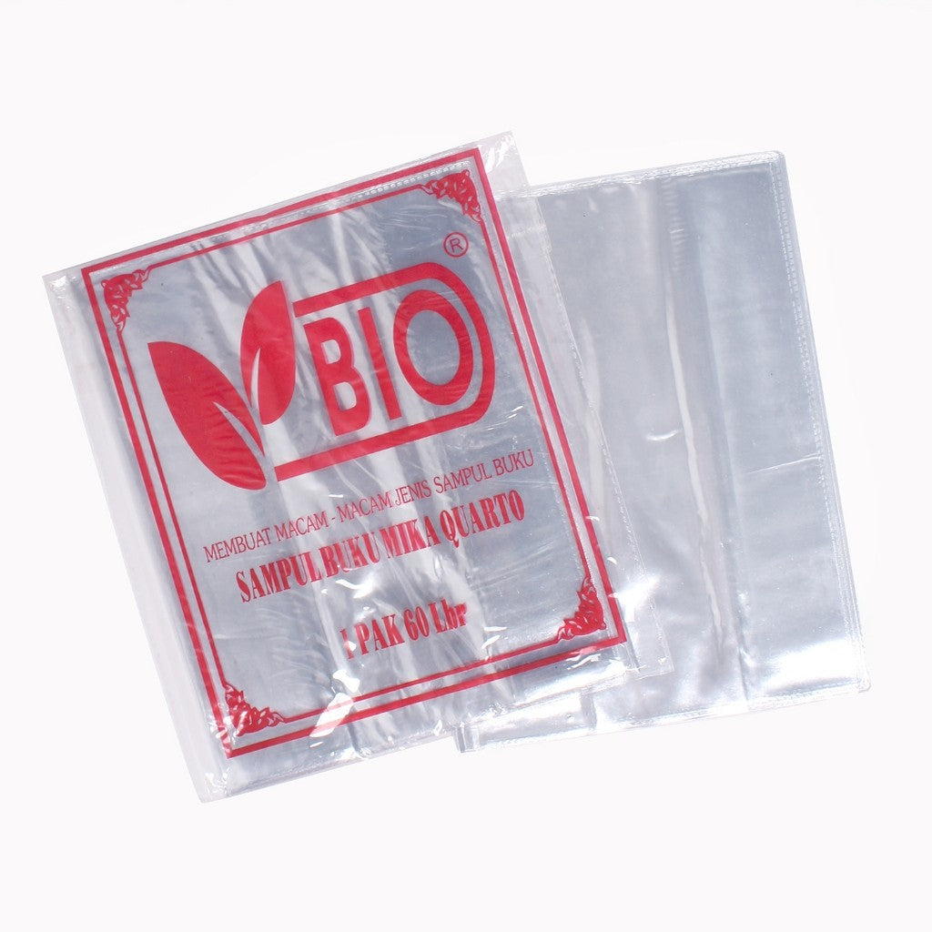 BIO - Sampul Buku Plastik Mika Ukuran Kwarto isi 10 Lembar