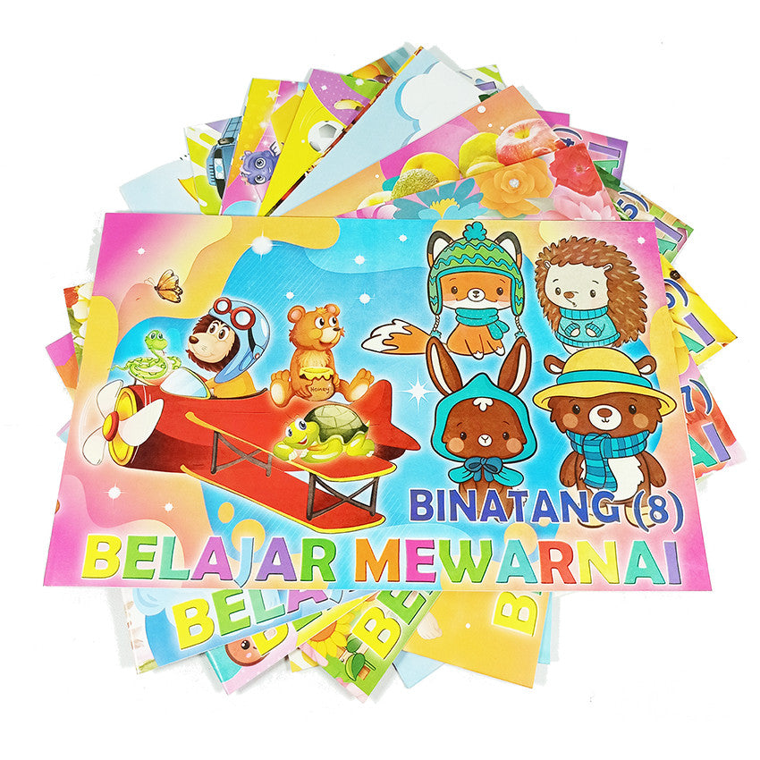 Buku Belajar Mewarnai Ukuran B5 Variasi Motif Lucu isi 6 Lembar/Buku Pola Gambar - Pcs