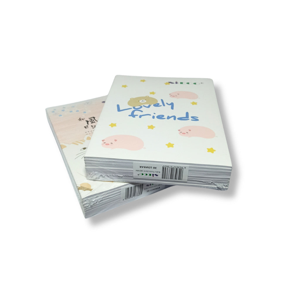 SIECO - Buku Tulis Sekolah Anak Ukuran Kecil Isi 10 Buku/38 Lembar Motif Cute - Pack
