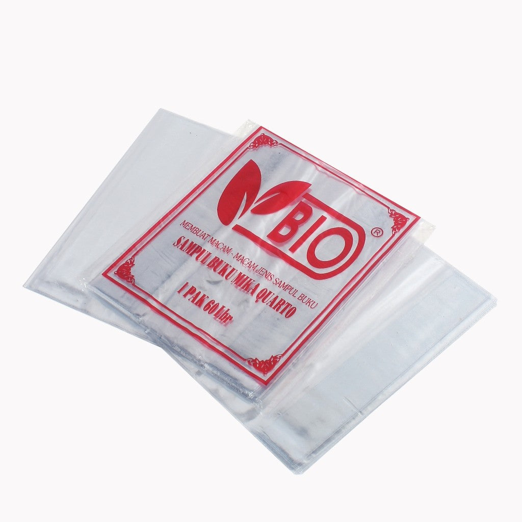 BIO - Sampul Buku Plastik Mika Ukuran Kwarto isi 10 Lembar