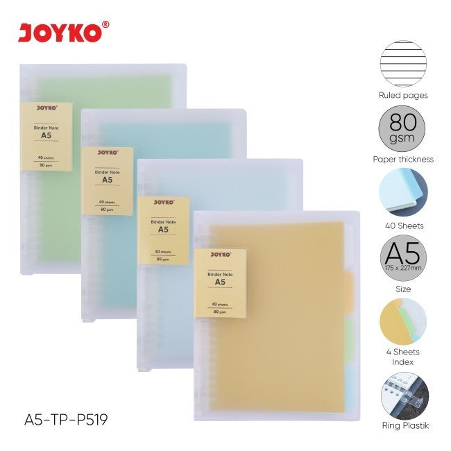 JOYKO - Binder Note File Cover Transparant Buku Tulis Bening Uk A5-TP-P519 - Pcs