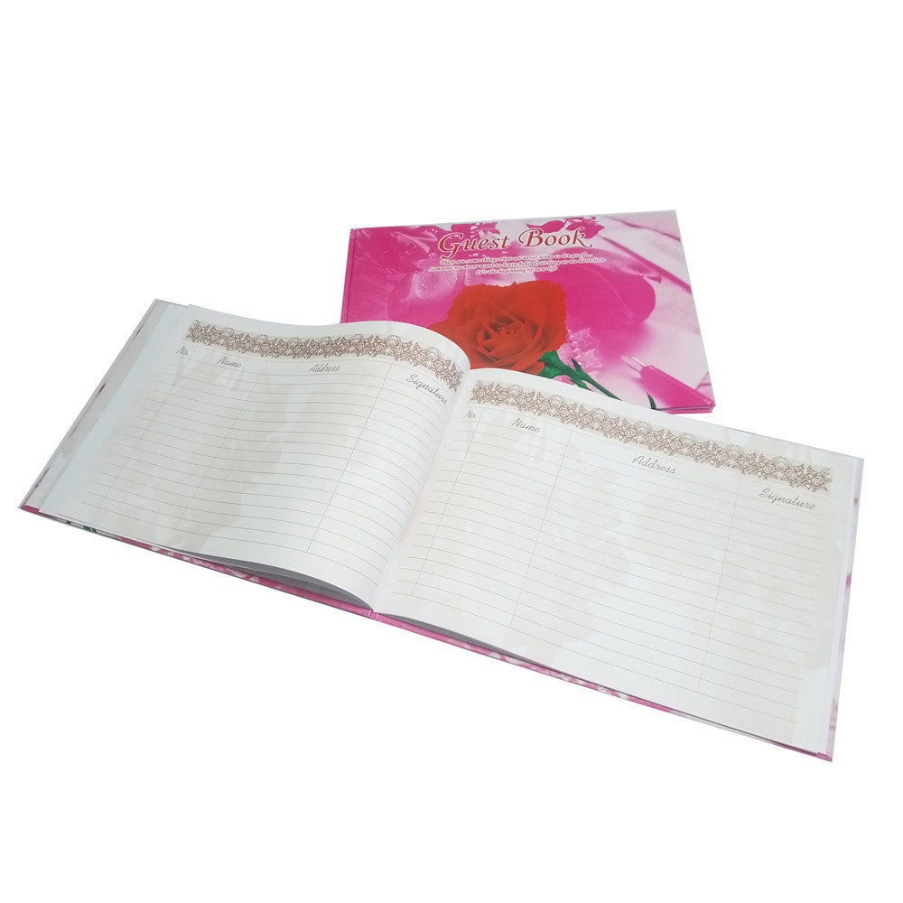 KENKO - Buku Catatan Daftar Undangan Tamu BT 3224 Cover Pink Motif Kembang Mawar 02 - Pcs