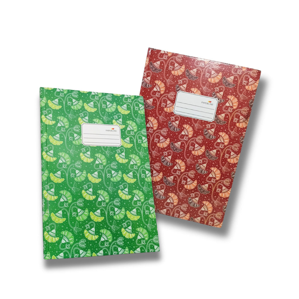 PAPERLINE - Hard Cover Buku Catatan Ukuran Folio isi 100 Lembar/Buku Motif Batik Random - Pcs