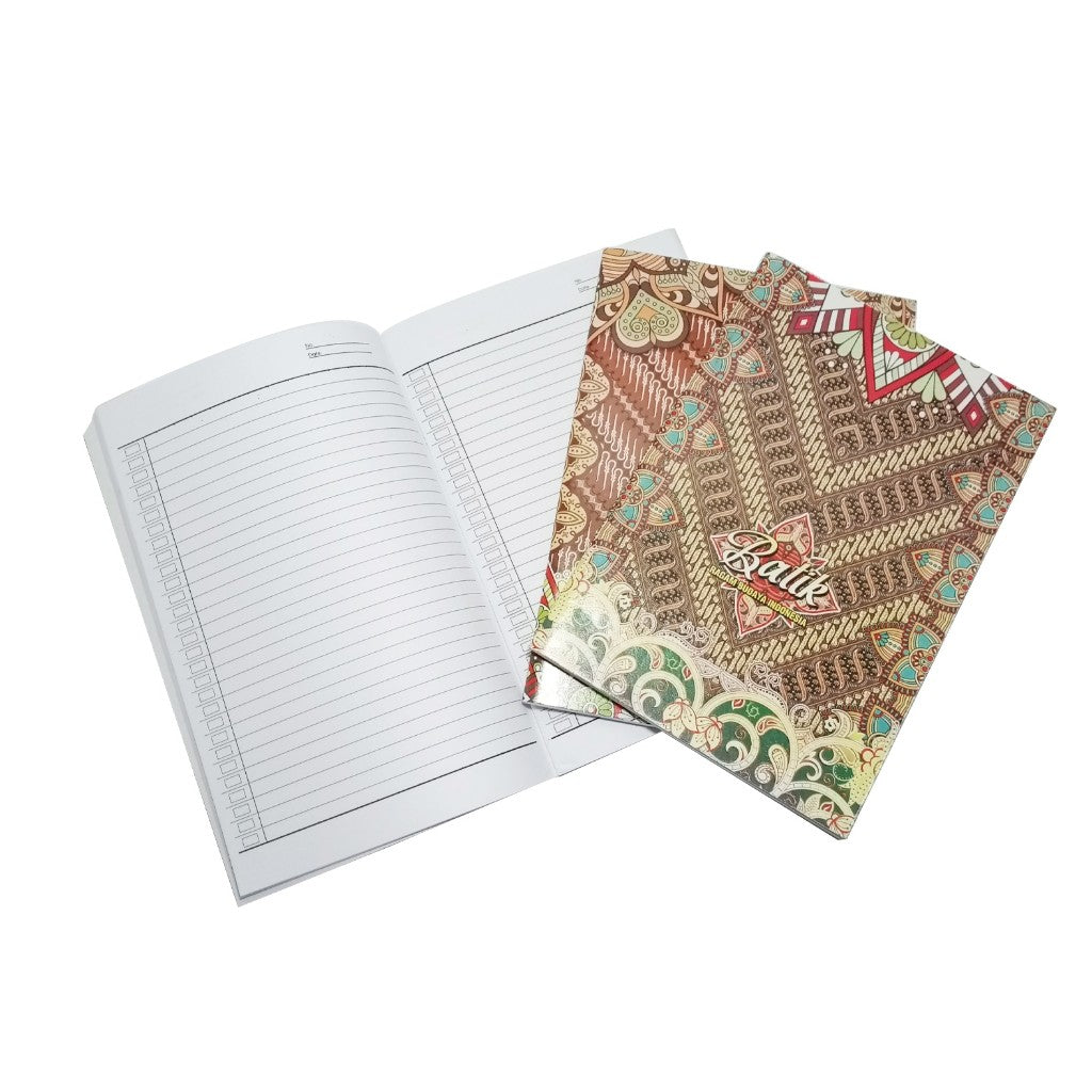 BOXY - Buku Tulis Bergaris Cover Motif Variasi Batik Random isi 70 Lembar/Buku - Pcs