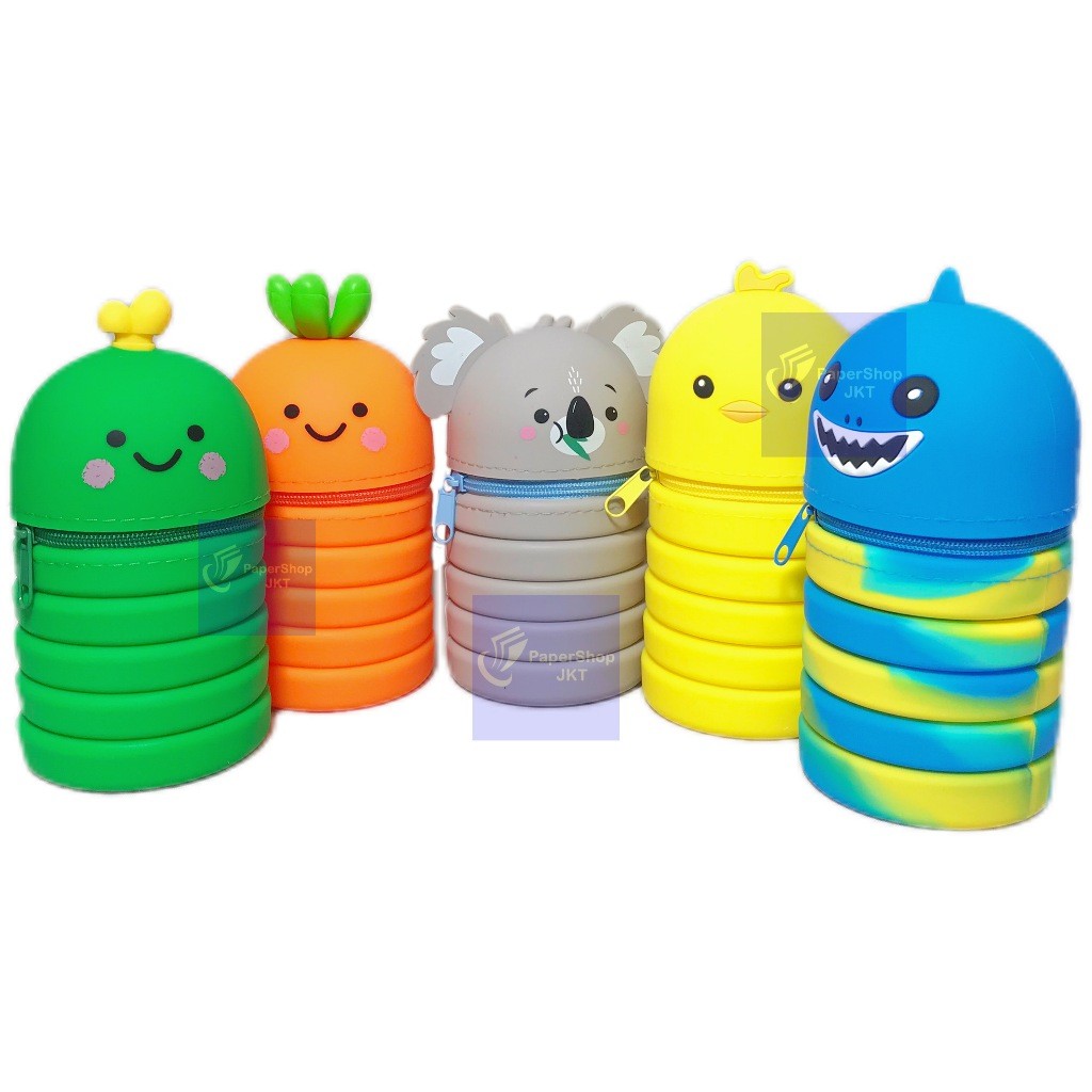 BUTTERFLY - Pencil Case Silikon Cute Rasleting RANDOM Tempat Pensil Karakter Lucu  - Pcs