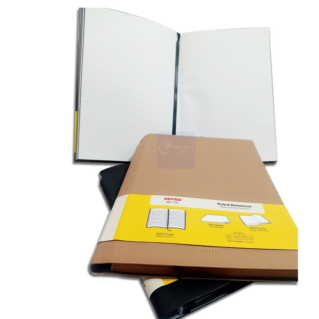 JOYKO - Ruled Notebook NB - 714 - Buku Catatan Bergaris - ETERNITY BROWN / BEIGE - Pcs