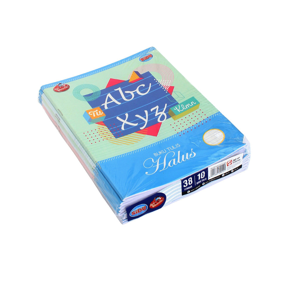 SIDU - Buku Tulis Sekolah Halus Indah Garis Tiga isi 10 Buku / 38 Lembar - Pack