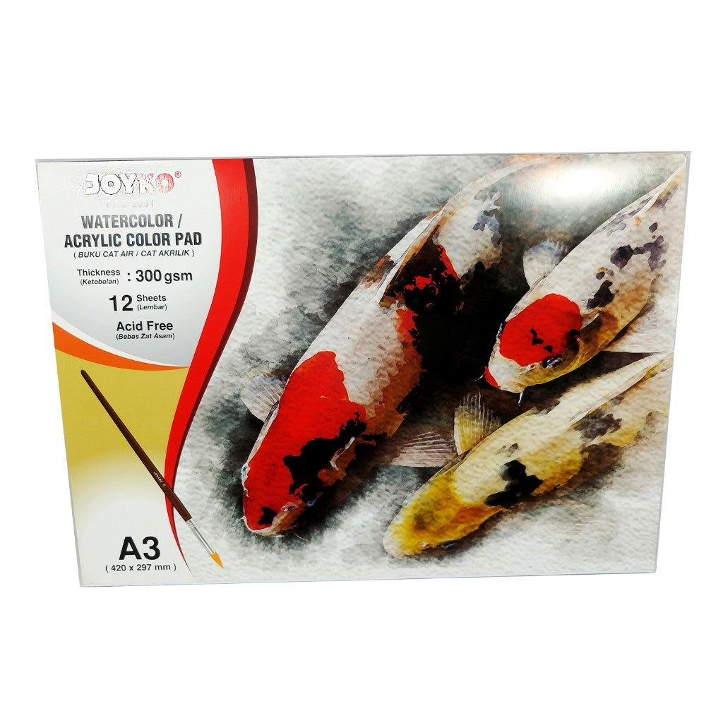 JOYKO - Buku Gambar Putih Polos Cat Air / Watercolor Drawing Book PAD-2001 A3 300gsm - Pcs