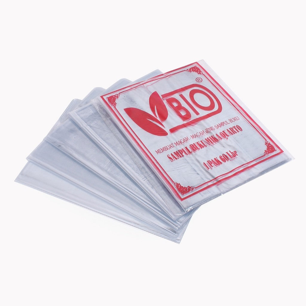 BIO - Sampul Buku Plastik Mika Ukuran Kwarto isi 10 Lembar