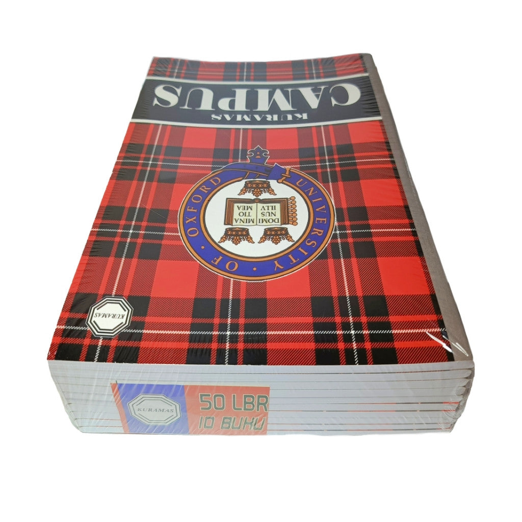 Buku Tulis Sekolah Bergaris Uk Panjang isi 10 Buku/ 50 Lembar Campus Variasi - Pack