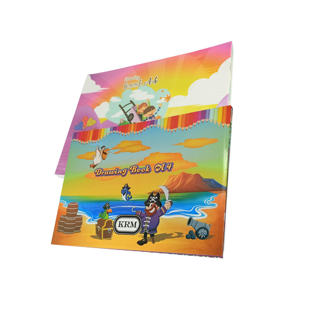 KURAMAS - Drawing Book Sekolah Anak Putih Polos A4 Buku Gambar Halus Cover Motif Random - Pcs