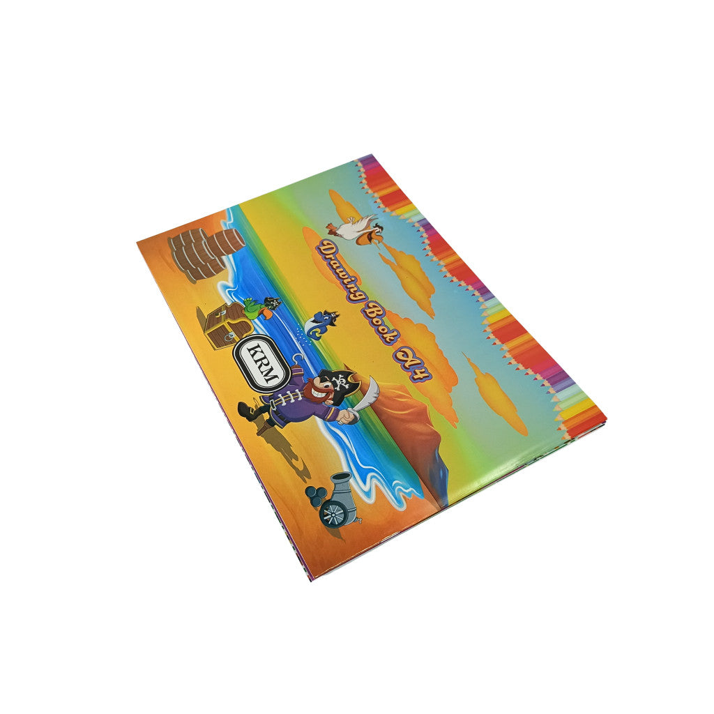 KURAMAS - Drawing Book Sekolah Anak Putih Polos A4 Buku Gambar Halus Cover Motif Random - Pcs