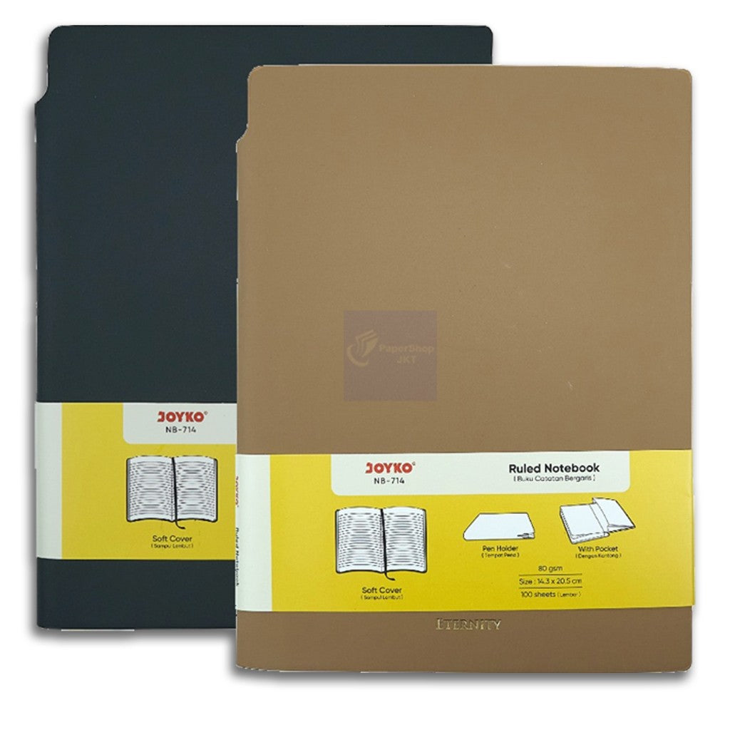 JOYKO - Ruled Notebook NB - 714 - Buku Catatan Bergaris - ETERNITY BROWN / BEIGE - Pcs