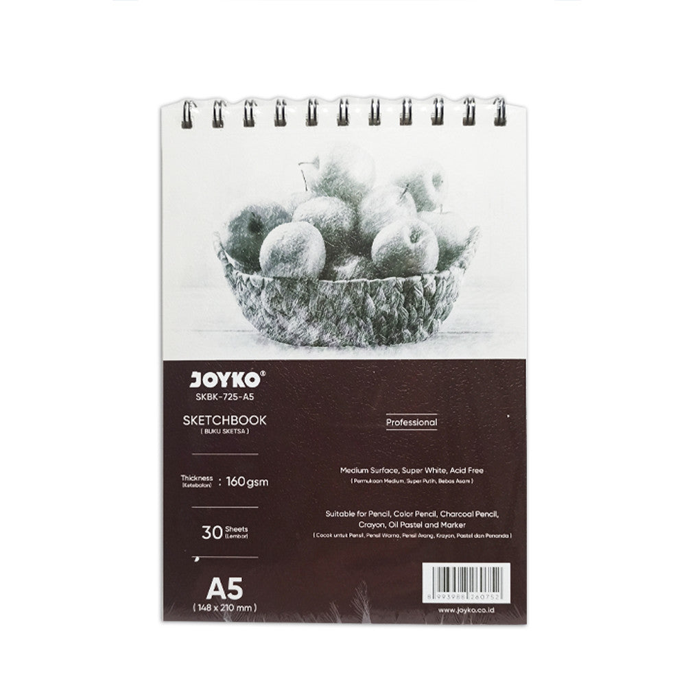 JOYKO - Buku Sketsa Sketch Book / Buku Menggambar/Melukis 160gsm SKBK-725-A5 - Pcs