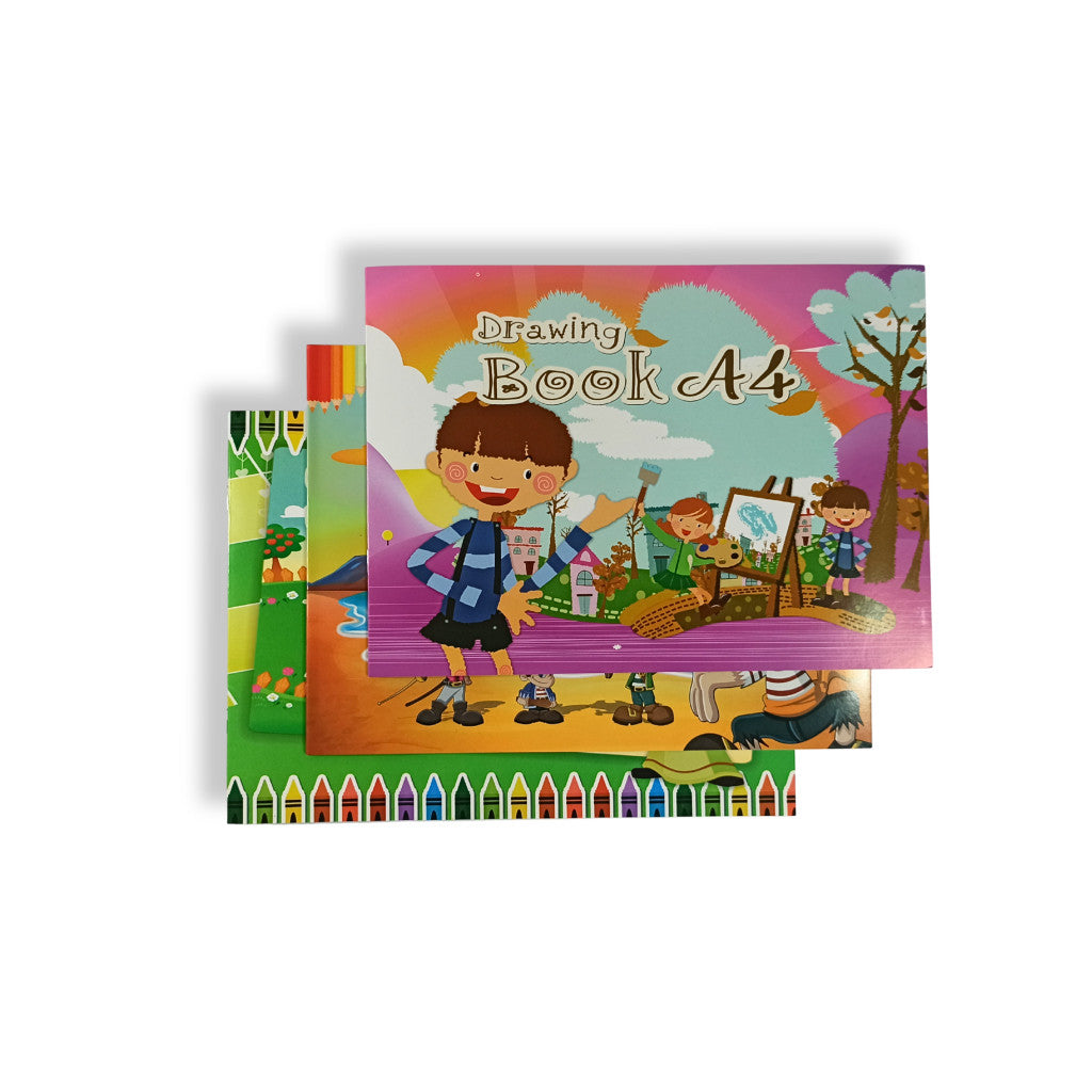 KURAMAS - Drawing Book Sekolah Anak Putih Polos A4 Buku Gambar Halus Cover Motif Random - Pcs