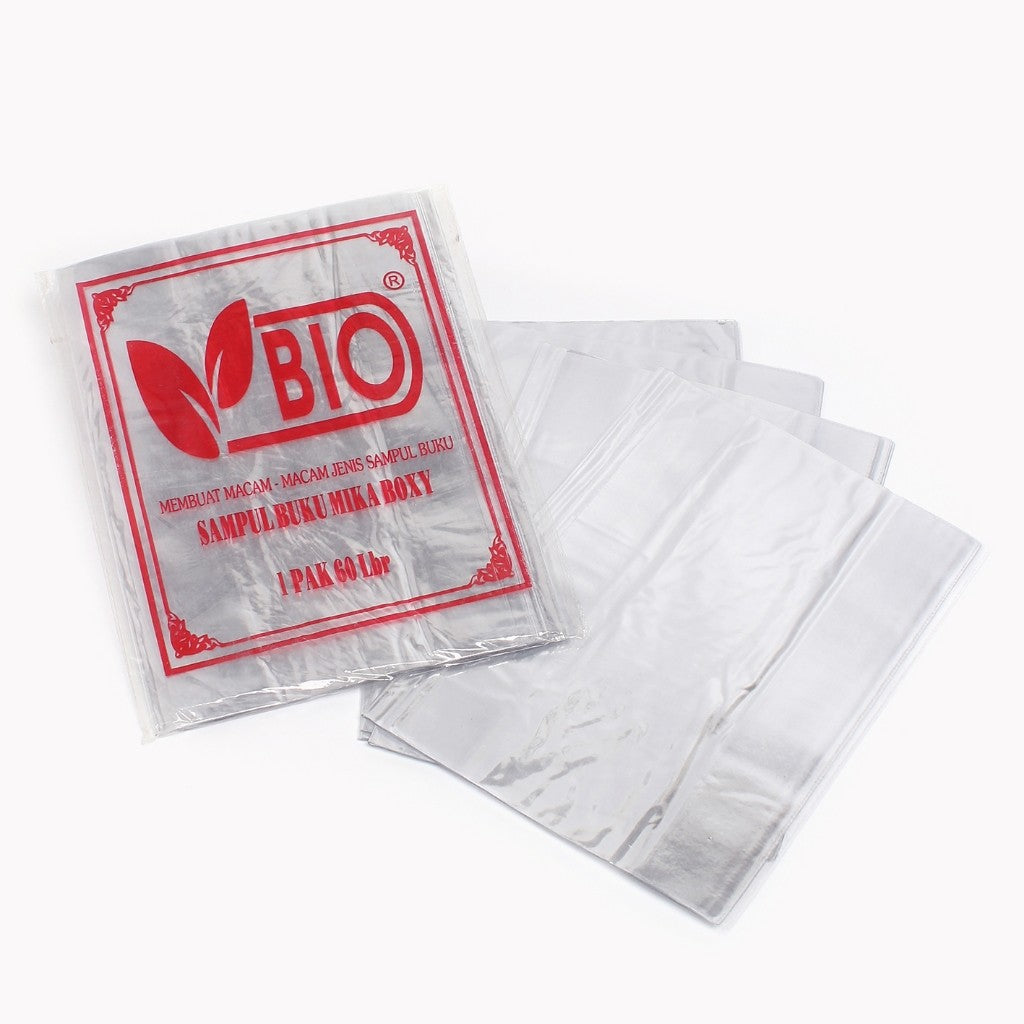 BIO - Sampul Buku Plastik Mika Ukuran Boxy - 10 Lembar