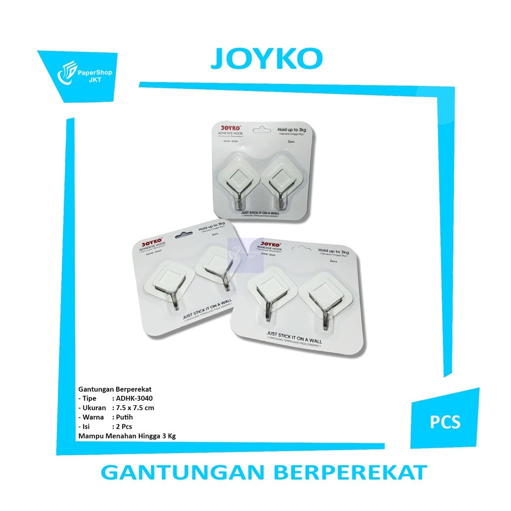 JOYKO - Adhesive Hook ADHK - 3040 - Cantolan serba guna - Pcs