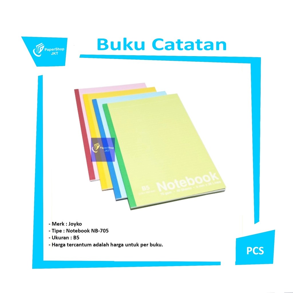 JOYKO - Buku Catatan B5 Notebook NB-705 70 gsm isi 40 Sheets Buku Bergaris - Pcs