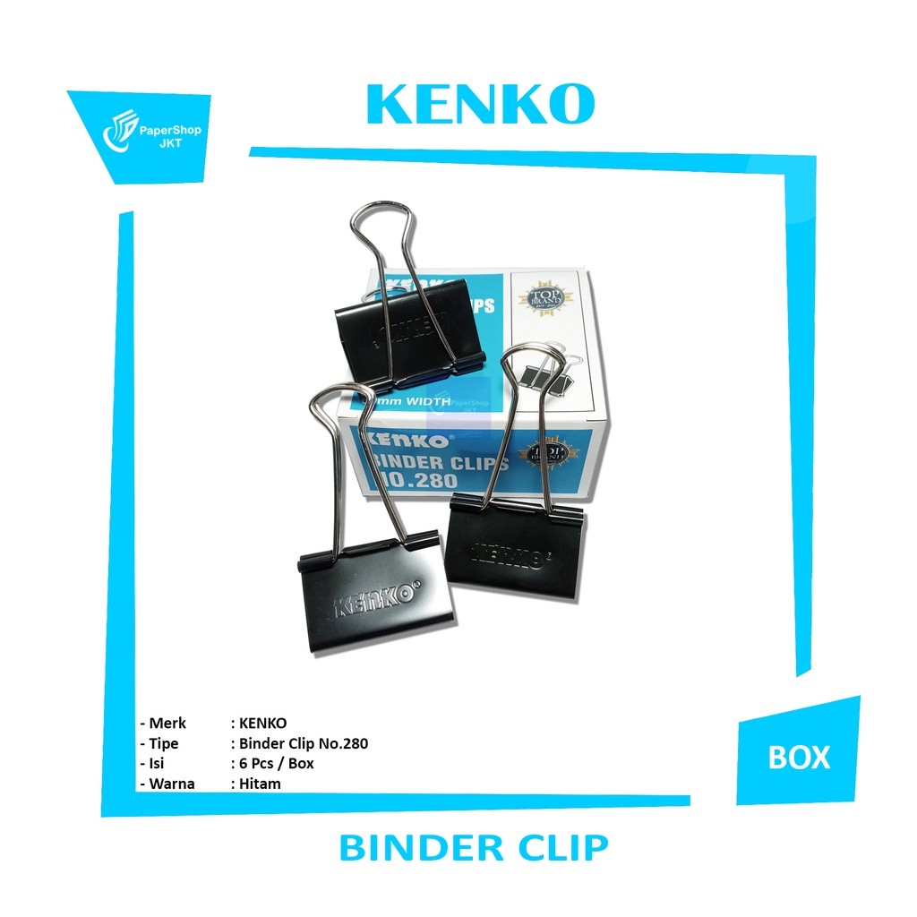 Kenko - Binder Klip  No.280 Isi 6 Pcs - Pack