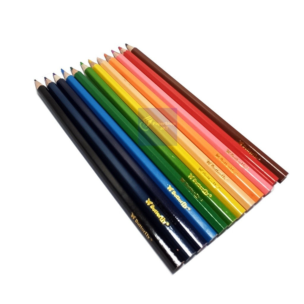 BUTTERFLY - Pensil Warna 12 Warna Panjang - SET