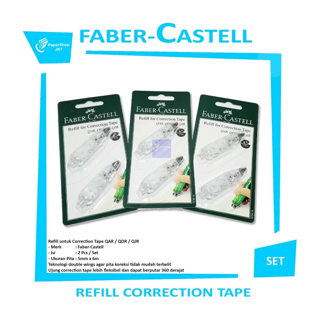 FABER-CASTELL - Refill Correction Tape SET 2 FOR QAR / QJR -Set