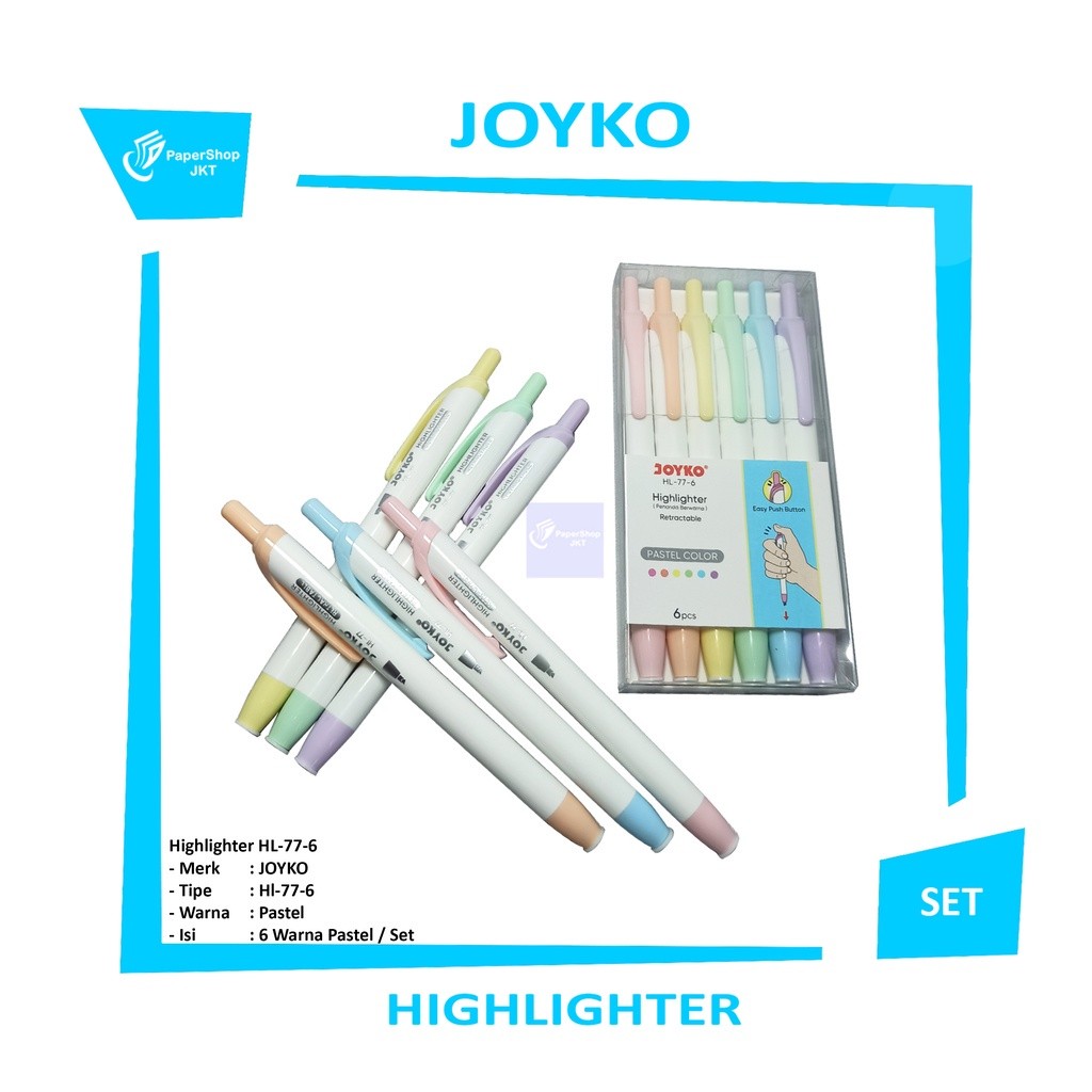 JOYKO - Highlighter HL- 77- 6 - Set