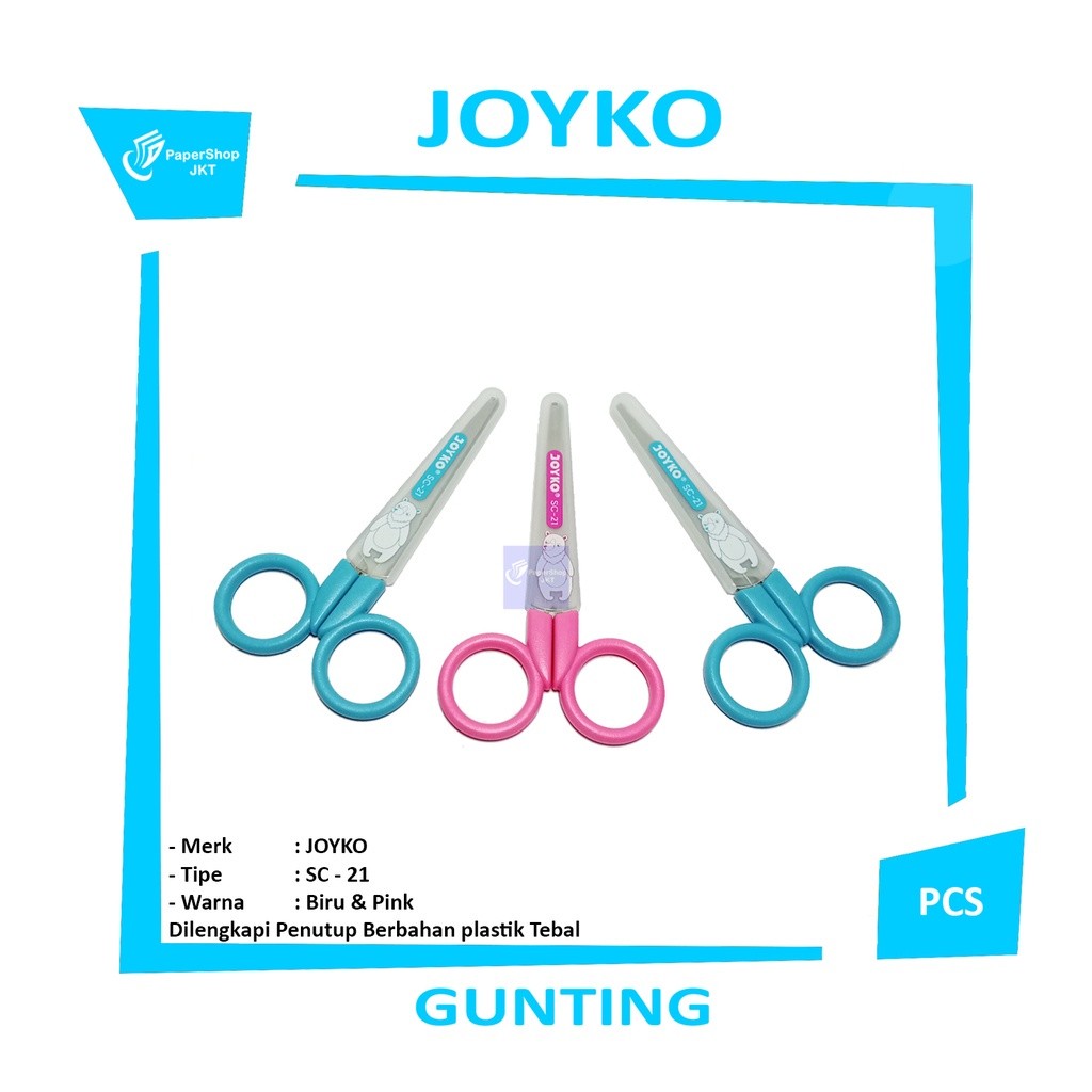JOYKO - Gunting SC - 21 - Biru & Pink - Pcs