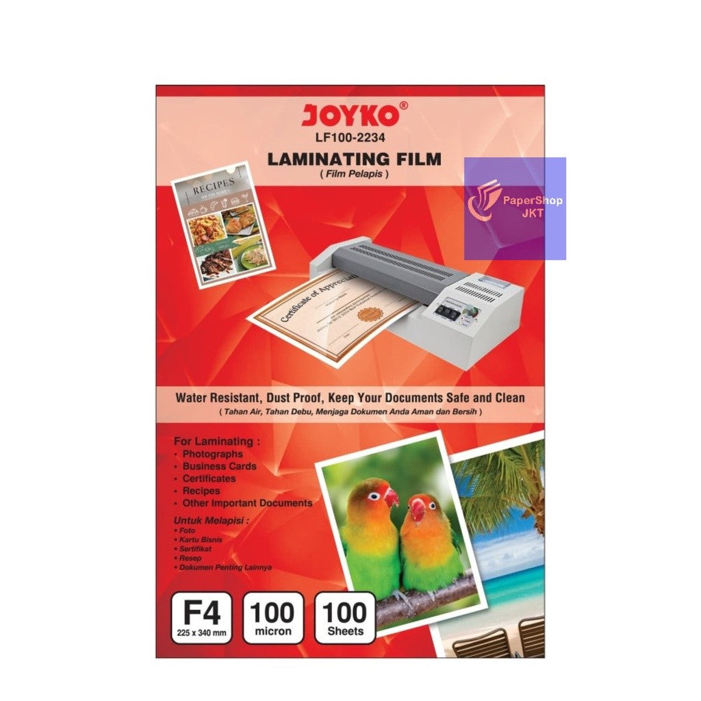 JOYKO - Film Pelapis Folio - Laminating Film IF100 - 2234 F4 - Pack
