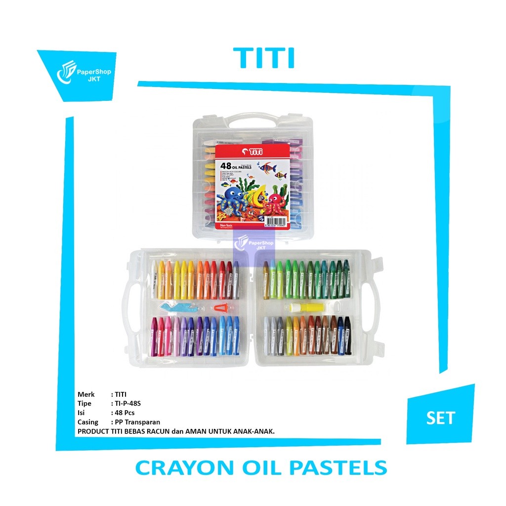 TITI - Oil Pastel Crayon 48 Color TI-P-48S Krayon 48 Warna -Set