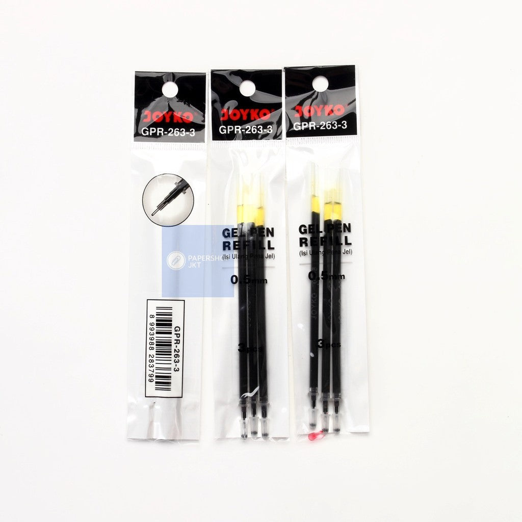 JOYKO - Gel Pen Refill GPR-263 -3 REfill Gel Pen 0.5mm Hitam - Pcs