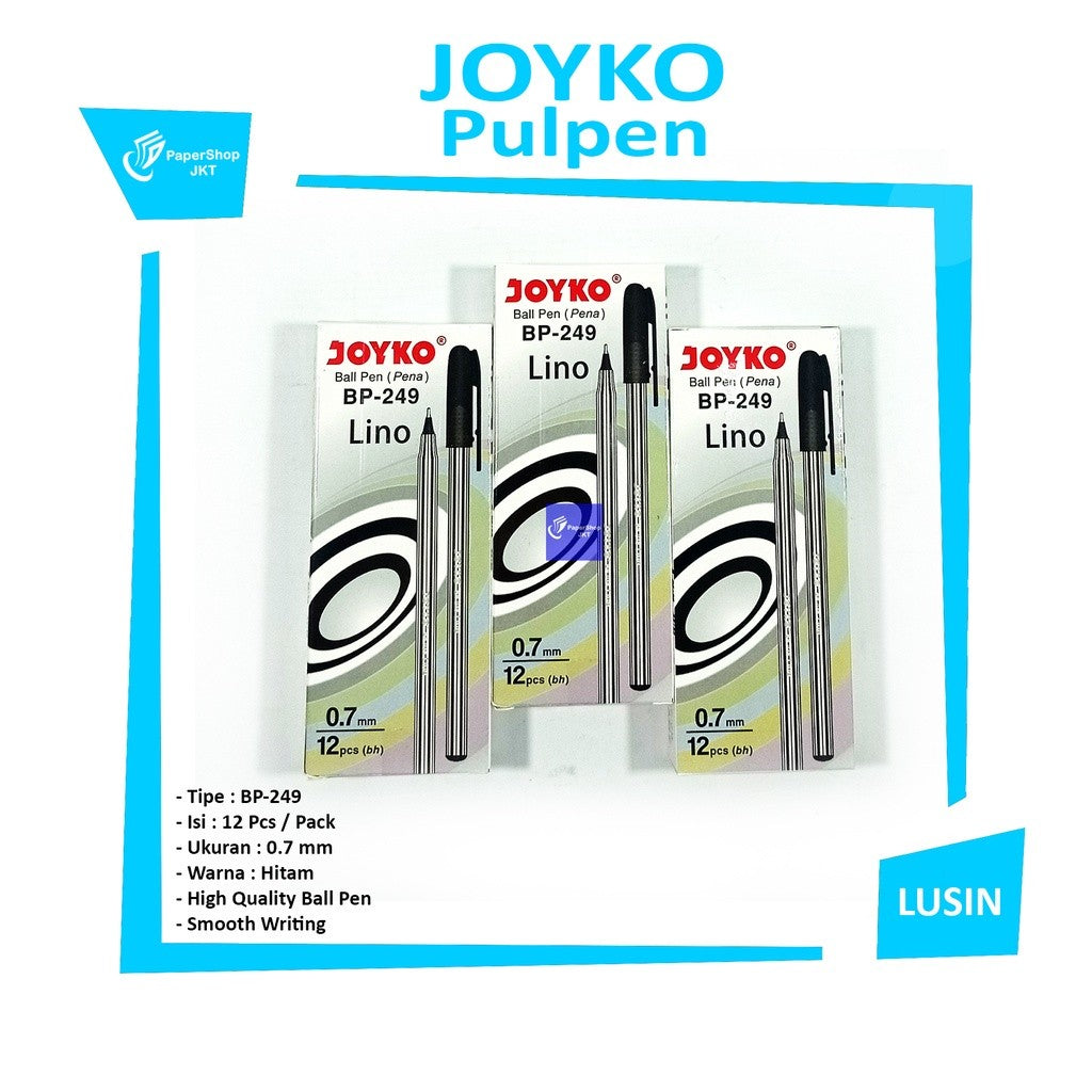 JOYKO - Pulpen Ball Pen BP-249 Lino Tinta Hitam - Lusin
