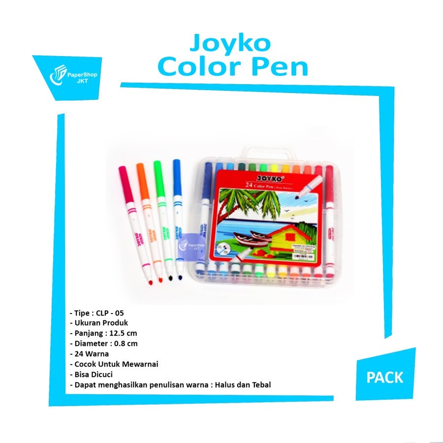 JOYKO - Color Pen Pulpen Pena Warna CLP-05 24 Warna - Set
