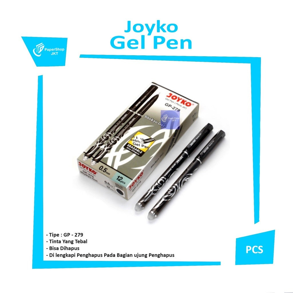 JOYKO - Gel Pen GP-279 Shokyo Gel Erasable - Bisa Hapus - Lusin
