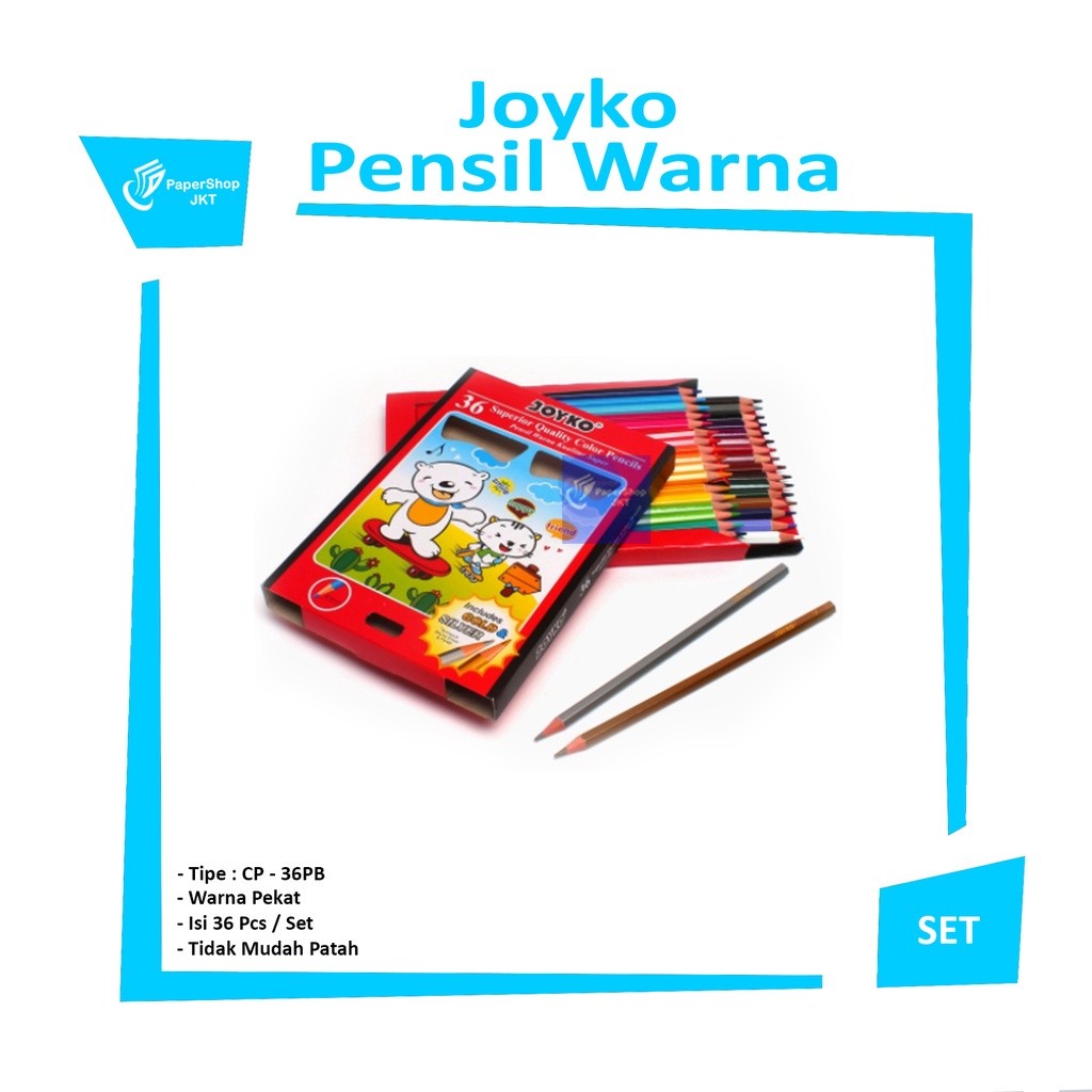 JOYKO - Pencil Color CP-36PB Pensil Warna Panjang - Set