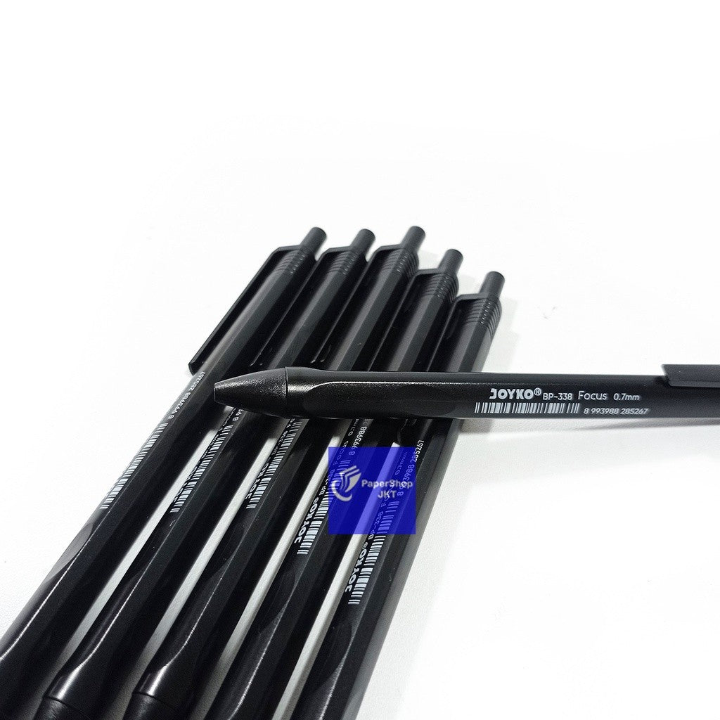 JOYKO Pulpen - Ballpen BP - 338 Focus Black Hitam - Pcs