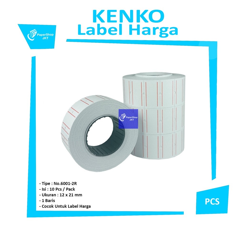 KENKO - Label Harga Price Label No.6001-2R 1 Baris - Pcs