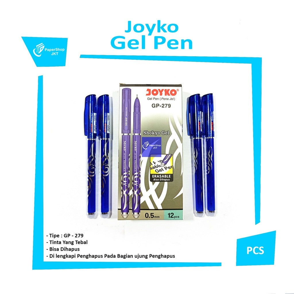 JOYKO - Gel Pen GP-279 Shokyo Gel Erasable - Bisa Hapus - Lusin