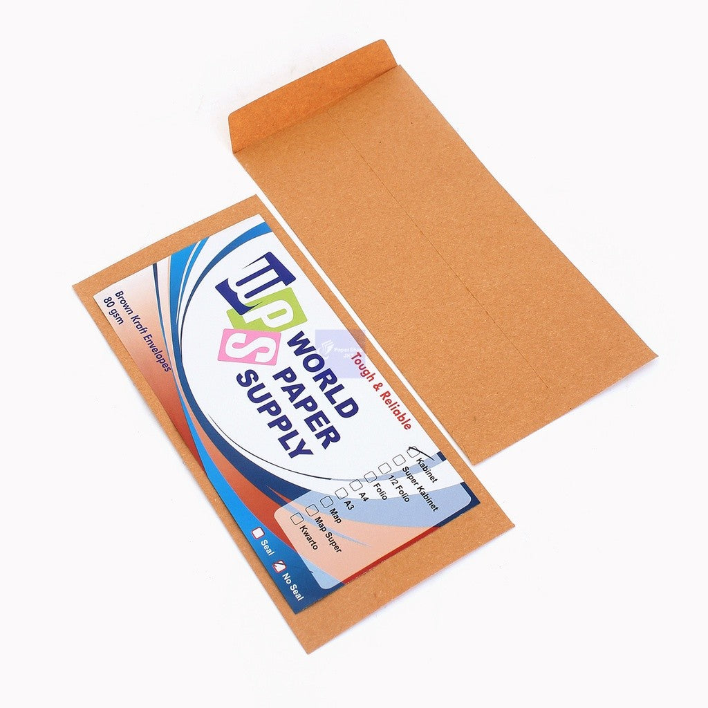 WPS - Amplop Coklat Kabinet Non Seal - 11 x 24 cm - isi 10 PCS