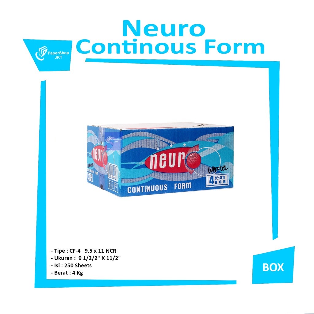 NEURO - Continous Form 4 Ply 9 1/2 x 11/2  ( K4 Wartel ) - Box
