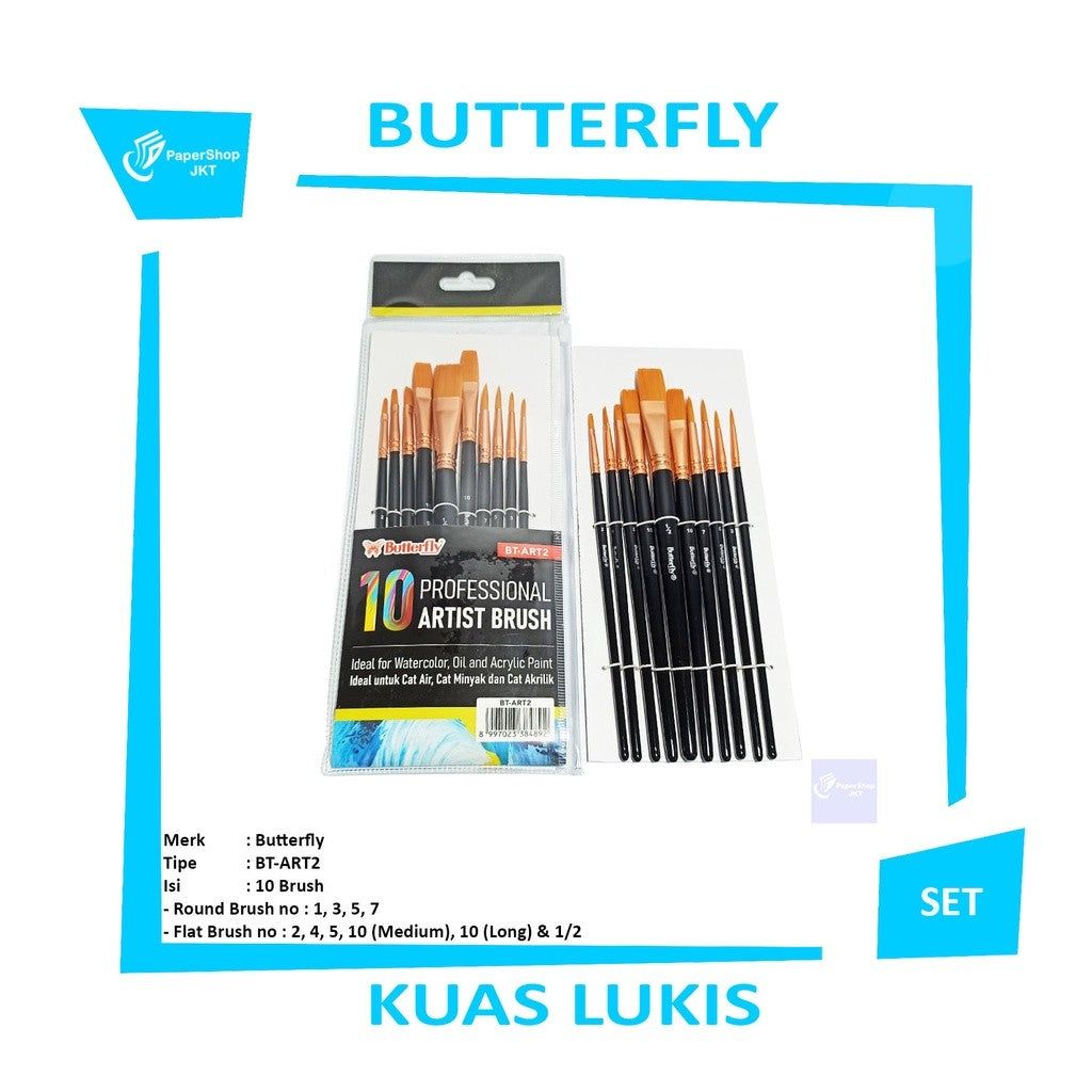 BUTTERFLY - Paint Brush BT-ART2 - Set