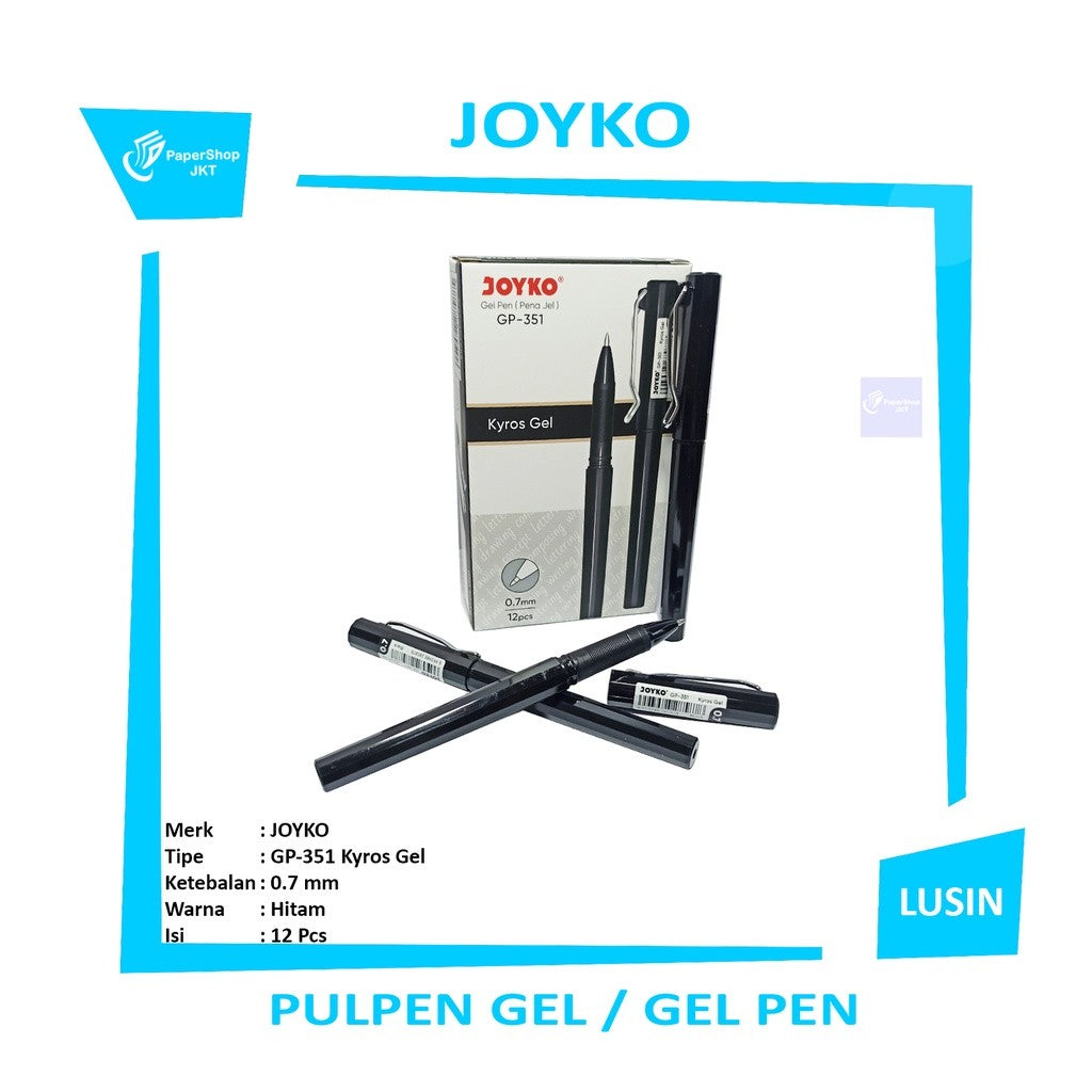 JOYKO - Gel Pen GP-351 Kyros Gel Black - Lusin