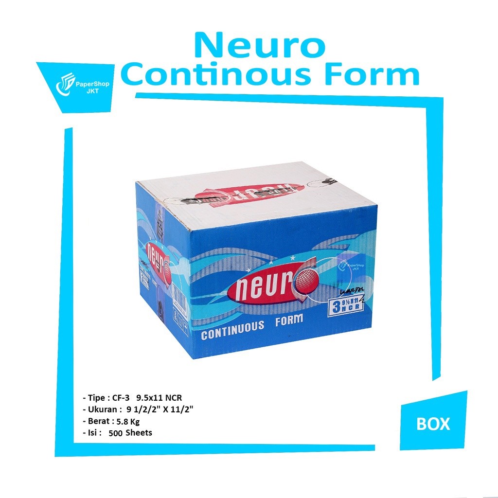 NEURO - Continous Form 3 Ply 9 1/2 x 11/2 ( K3 Wartel ) - Box