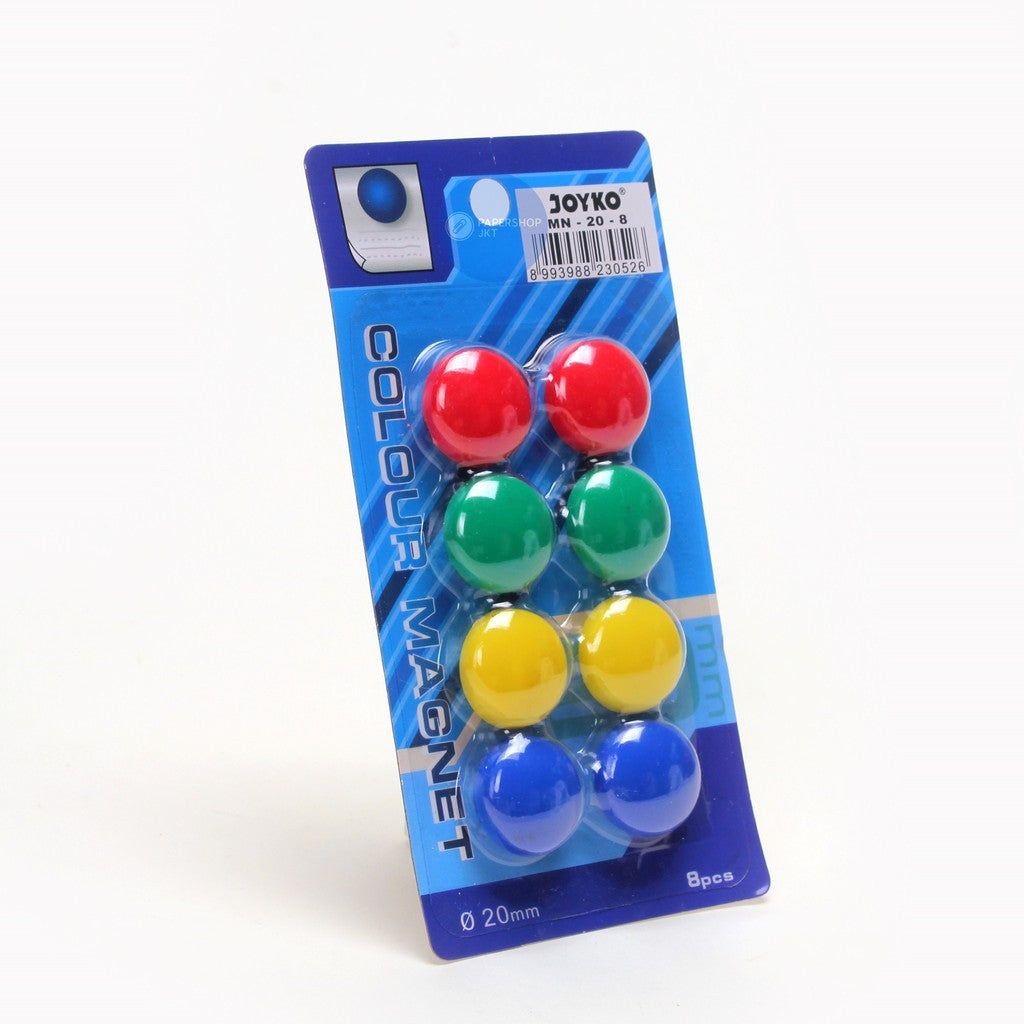 JOYKO - Magnet MN-20-8 Papan Tulis Whiteboard Kulkas Bulat 2 cm Warna - Set