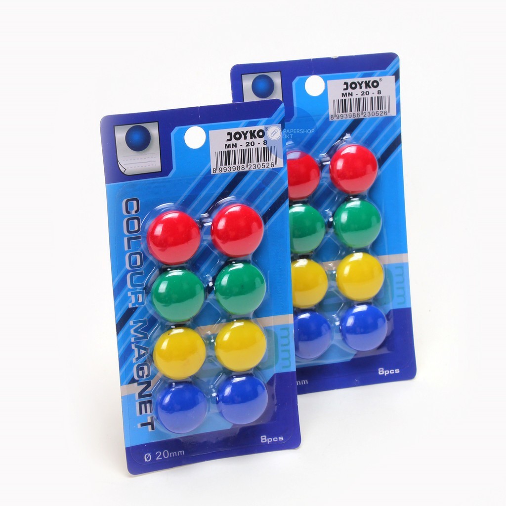 JOYKO - Magnet MN-20-8 Papan Tulis Whiteboard Kulkas Bulat 2 cm Warna - Set